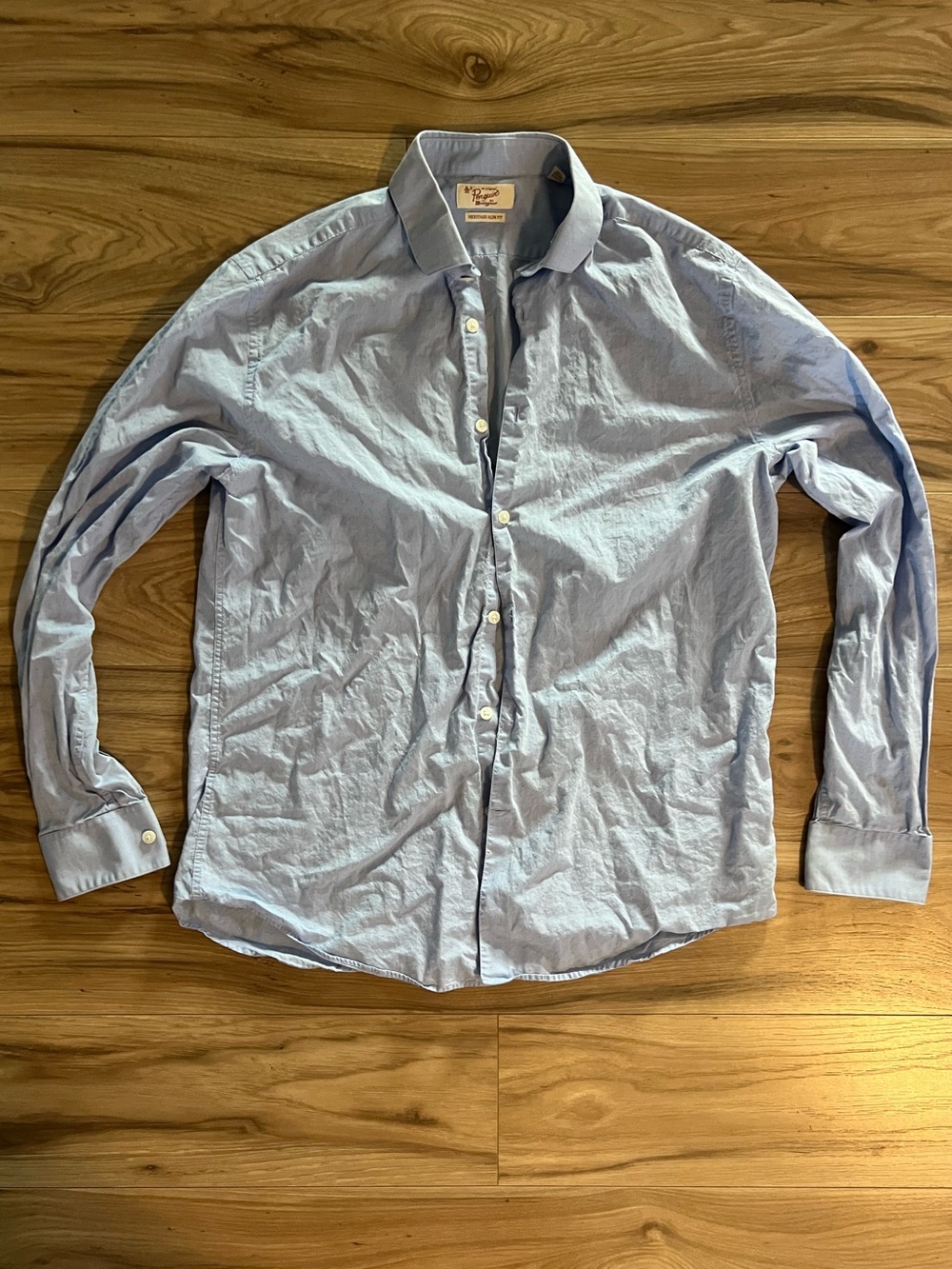 Penguin Light Blue Men's Button-Down Shirt - Casual Dress Shirt